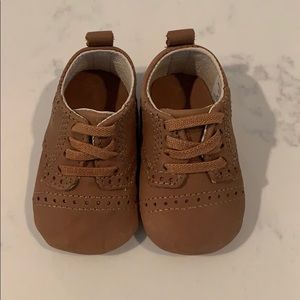 NEW real leather newborn brown Oxford shoes